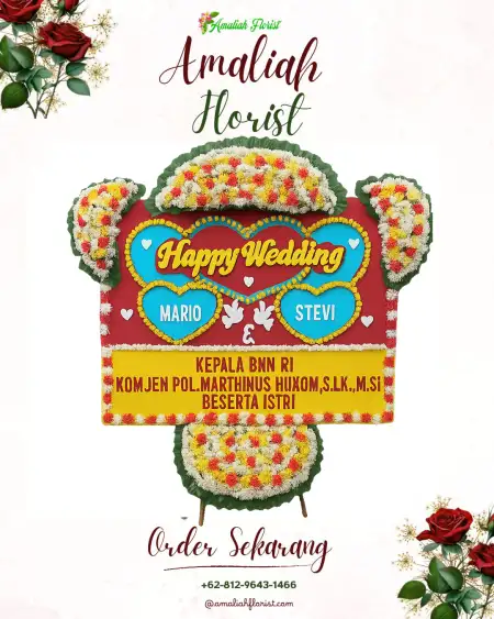 Papan Bunga Pernikahan Laucih